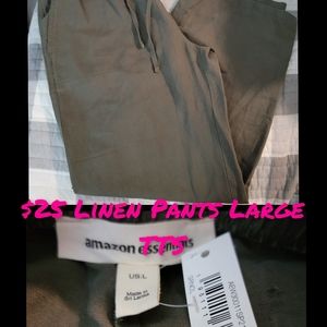 Army Green Linen Pants size L TTS
